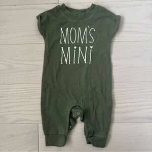 Cat & Jack Green Baby Romper with 'Mom's Mini' Print NB